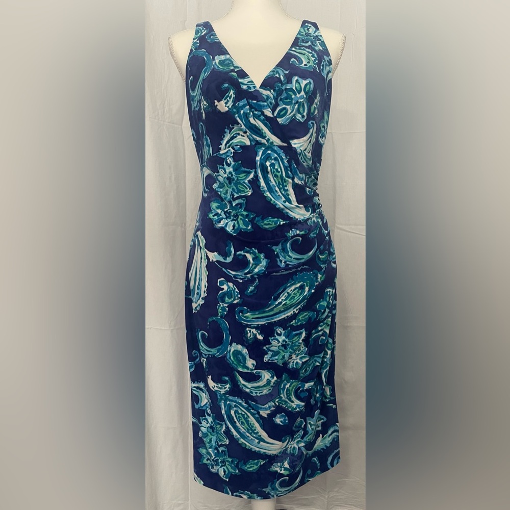 Ralph Lauren Blue and Teal Patterned Dress